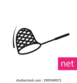 Butterfly catching net icon design. Butterfly catching net icon in modern flat style design. Vector illustration.