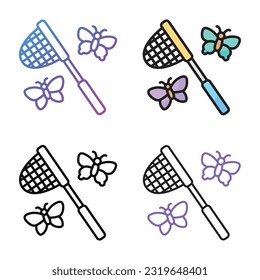 Butterfly catheter icon design in four variation color