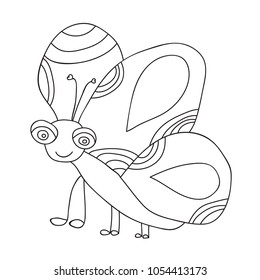  butterfly character, book coloring page