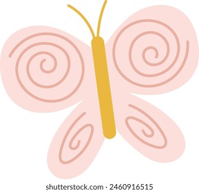 Butterfly Childish Insect Vector Illustration