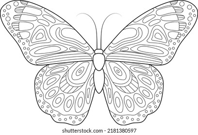 Butterfly Children Coloring Book Vector Stock Vector (Royalty Free ...