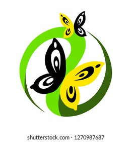Butterfly in Circle shaped Logo