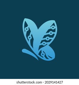 Butterfly Circuit Modern Technology Logo