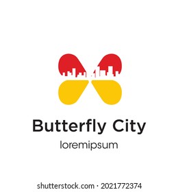 Butterfly City logo or symbol template design