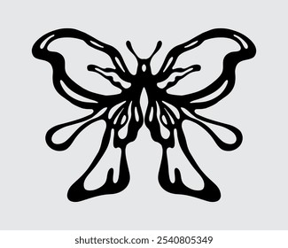 Butterfly clip art streetwear element illustration silhouette vector t shirt design poster paper cut out sticker print art editable