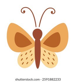 Butterfly clipart.  Cute butterfly clip art in cartoon flat style. Hand draw vector illustration	
