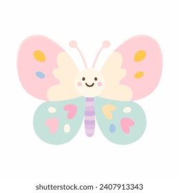 butterfly clipart with pastel colors