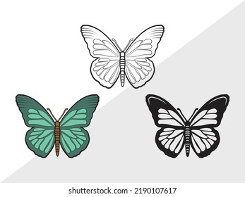 Butterfly Clipart SVG Printable Vector Illustration