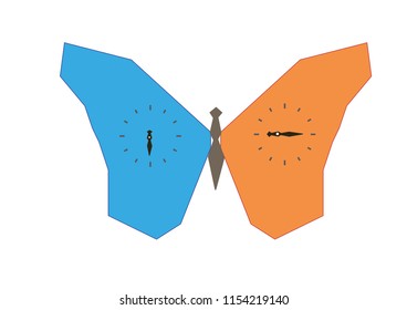 butterfly and clock