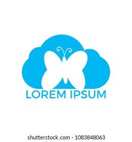 Butterfly and cloud logo design. Logo for cosmetics, lingerie, jewelry store.