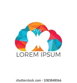 Butterfly and cloud logo design. Logo for cosmetics, lingerie, jewelry store.