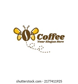 
butterfly coffee logo illustration art