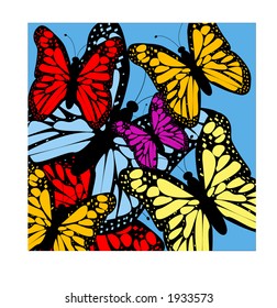 butterfly collage vector