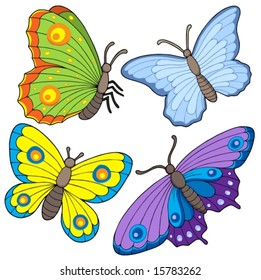Butterfly collection 2 - colorful vector illustration.