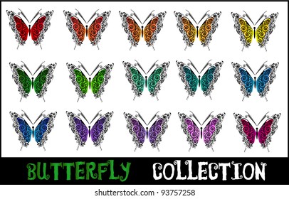 butterfly collection - butterfly floral - butterfly vector