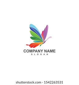 butterfly color full vector icon
