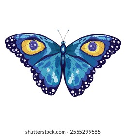 Butterfly color isolated , for collage and embroidery. Vector illustration.