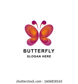 Butterfly color logo design vector illustration design template