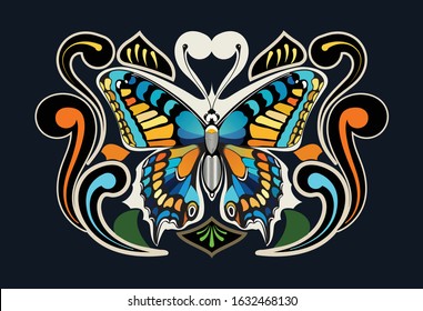 Butterfly color pattern. Design element
