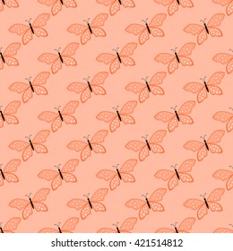 Butterfly color seamless pattern. Vector illustration