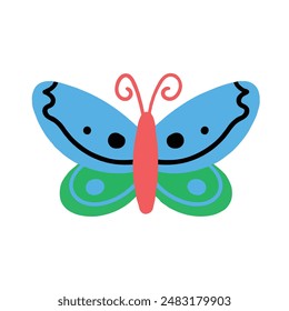 butterfly color vector style with White Background
