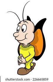 Butterfly - Colored Cartoon Illustration, Vector