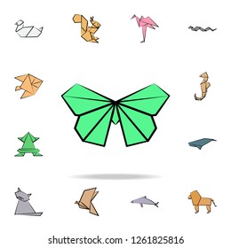 butterfly colored origami icon. Detailed set of origami animal in hand drawn style icons. Premium graphic design. One of the collection icons for websites, web design, mobile app