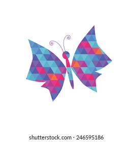 Butterfly with colored triangle pattern