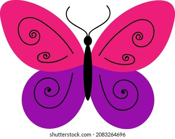 Butterfly with colored wings icon