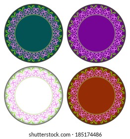 Butterfly colorful circle frame