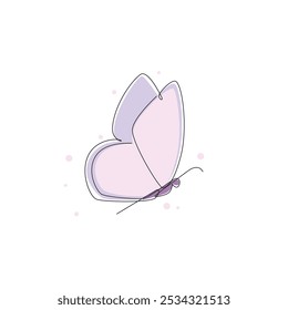 butterfly colorful continuous line drawing template good for celebration usage. continuous line element illustration. vector lineart. monoline asset.