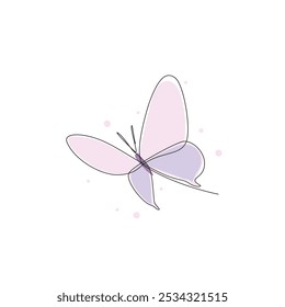 butterfly colorful continuous line drawing template good for celebration usage. continuous line element illustration. vector lineart. monoline asset.