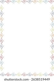 Butterfly colorful frame. Cute childish cartoon cat empty frame box. Hand drawn vector illustration