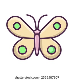 Butterfly colorful icon. Moth butterflies vector illustration in a flat style.