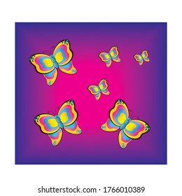 butterfly colorful illustration background. vector design
