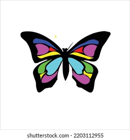 Butterfly colorful isolated, vector design.