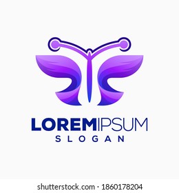 farbiger Schmetterling-Logo-Design, Vektorgrafik