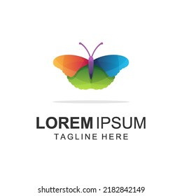 Butterfly colorful logo design vector