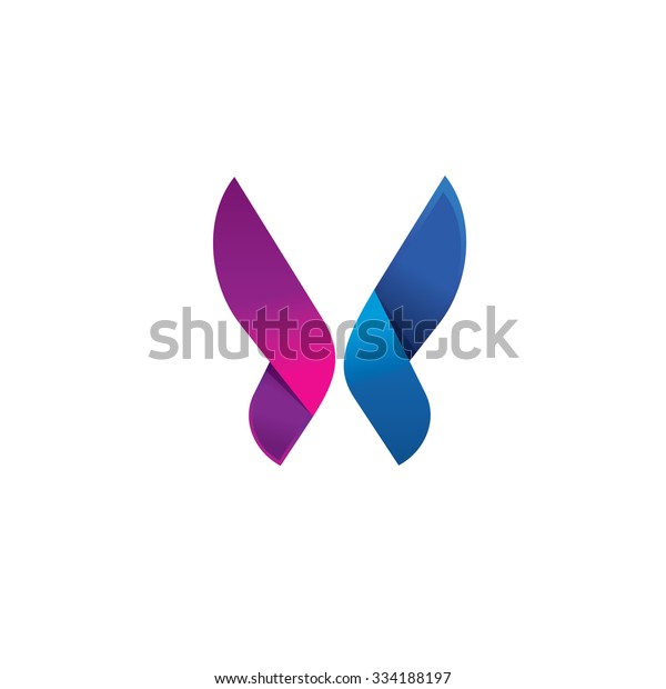 Butterfly Farverige Logo Skabelon Med Skygge Stock Vektor Royaltyfri 334188197