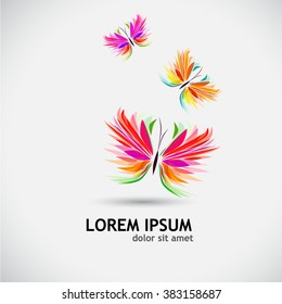 Butterfly Colorful Logo. Vector