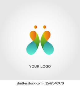 butterfly colorful logo vector template