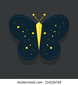 Butterfly colorful minimalistic cartoon style icon, unusual visual impact, Vector illustration