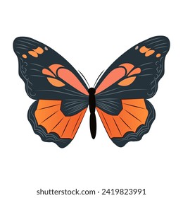 Butterfly of colorful set. A magnificent butterfly in this eye-catching illustration is crafted in a charming cartoon design with bold, bright colors. Vector illustration.