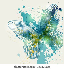 Butterfly with colorful spots, vector illustration.Eps10