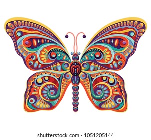 Butterfly. Colorful spring butterfly. Vector illustration