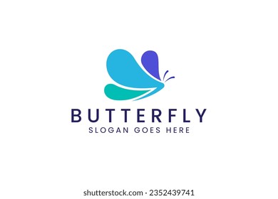 butterfly colorful vector logo template for spa, fashion, cosmetic company