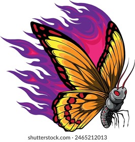 Butterfly with colorful wings. Vector illustration design