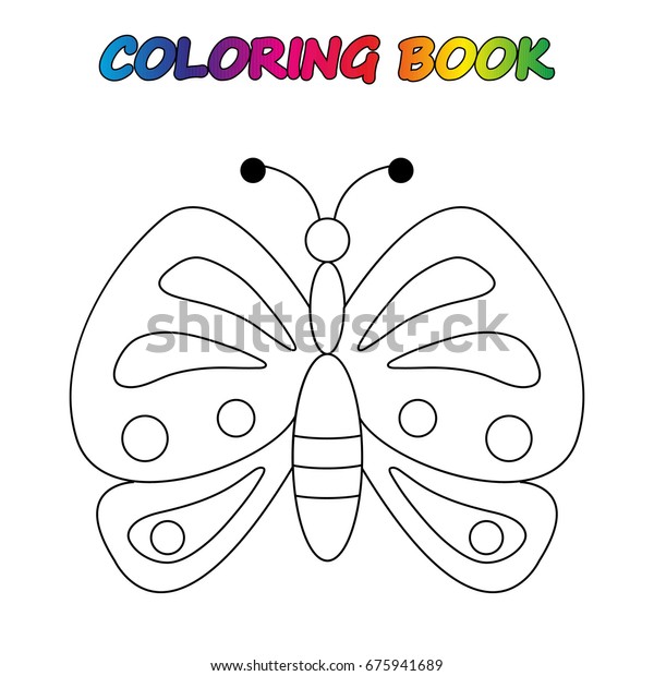 butterfly coloring book game kids vector stock vector