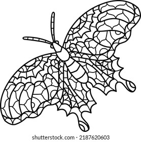butterfly coloring book isolated on white background