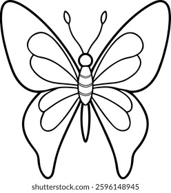 Butterfly Coloring Page  Cute Cartoon Butterfly Line Art for Kids

A high-quality butterfly coloring page featuring a cute and simple cartoon butterfly line art. This black-and-white vector illustrati